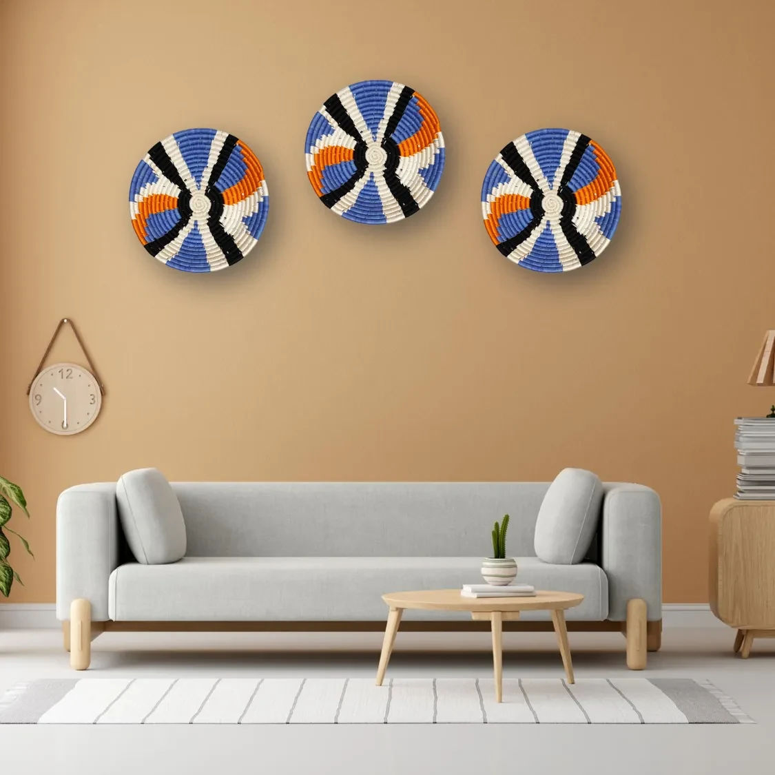Kenyan Blue Design Wall Plate for Stunning Decor
